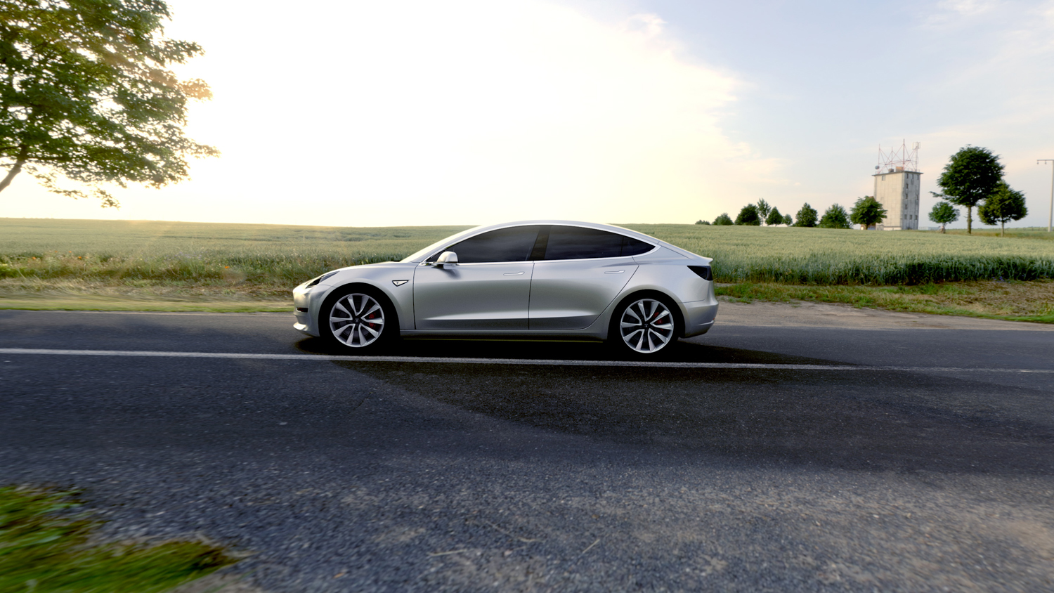 Grey Tesla Model 3 Side